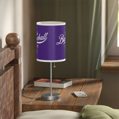 Table Lamp_Purple w White Print