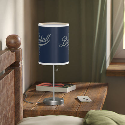 Table Lamp_Navy w Silver Gray Print