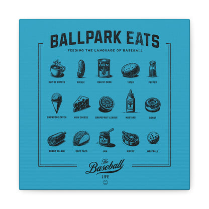 Ballpark Eats_Feeding the Language of Baseball Wall Art Canvas_Aqua