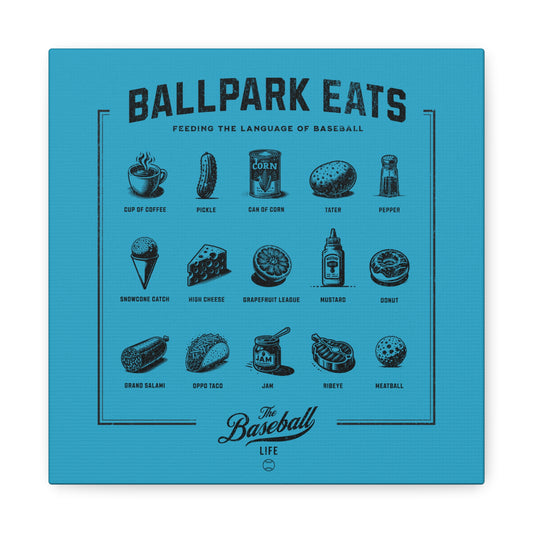 Ballpark Eats_Feeding the Language of Baseball Wall Art Canvas_Aqua