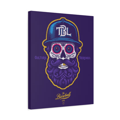 Beisbol Sugar Skull Series_Player 2 Wall Art Canvas_Purple