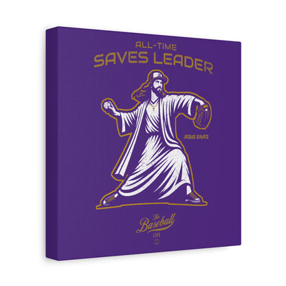 Jesus All-Time Saves Leader Wall Art Canvas_Purple