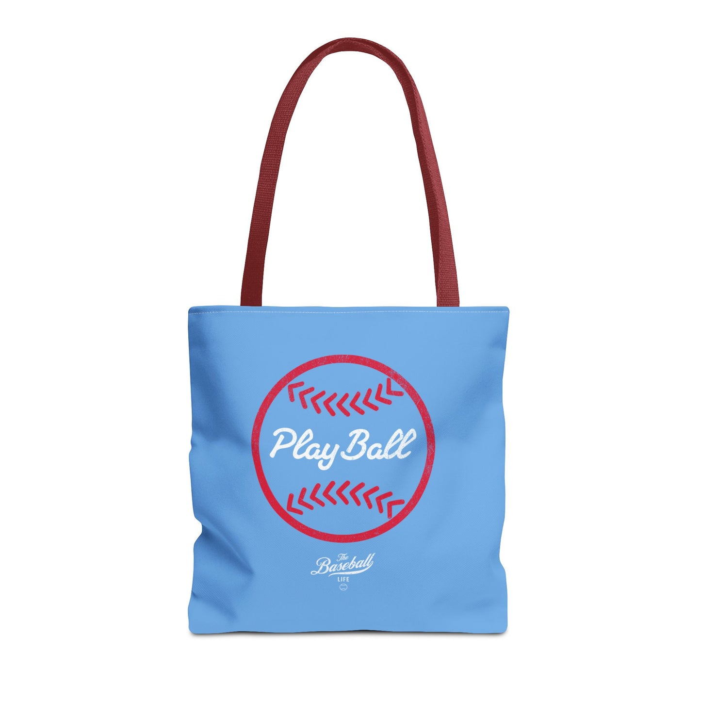 Baseball Icon Play Ball Tote Bag_Carolina Blue