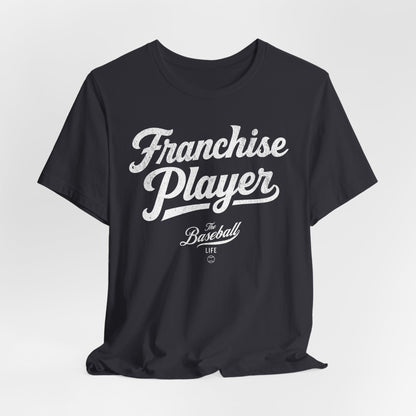 Franchise Player Baseball T-Shirt - White Print