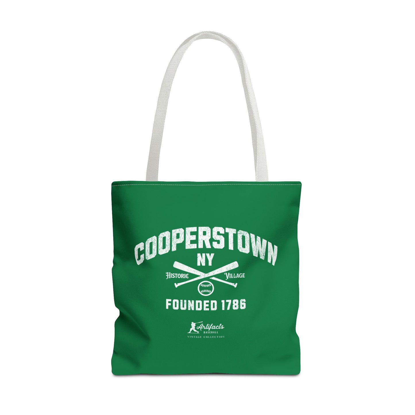 Cooperstown, NY Tote Bag_Green w White Print