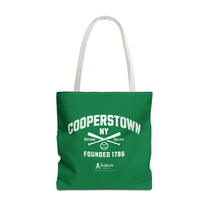 Cooperstown, NY Tote Bag_Green w White Print