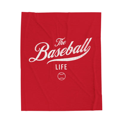 Velveteen Plush Blanket_Red with White Print