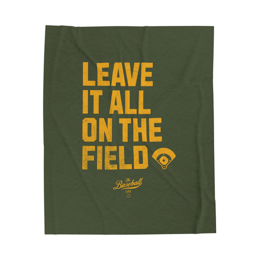 Velveteen Plush Blanket_Leave It All On The Field_Military Green