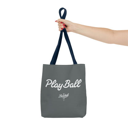 Play Ball Tote Bag_Dark Gray with White Print