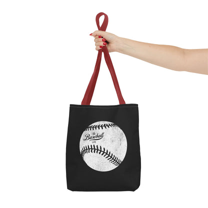 Weathered Baseball Tote Bag_Black