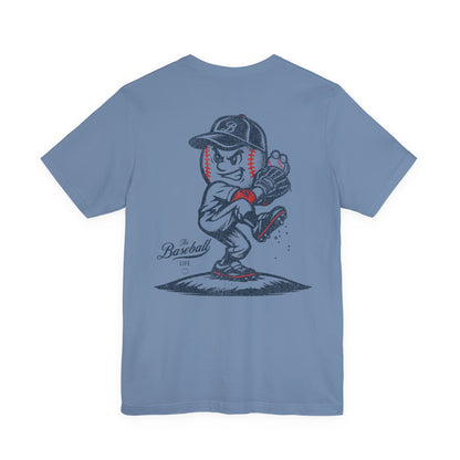 Mr. Baseball Mascot Pitching LEFTY T-Shirt