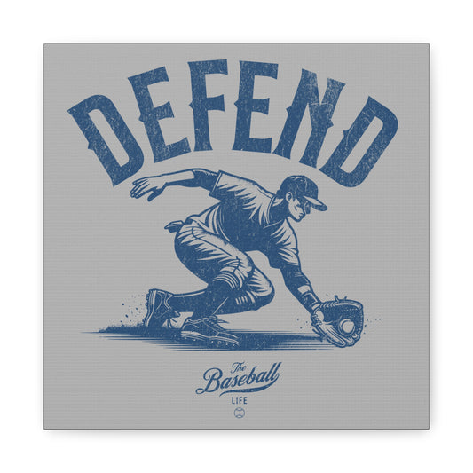 Defend Infielder Wall Art Canvas_Silver Gray