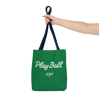 Play Ball Tote Bag_Green with White Print