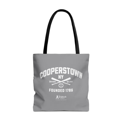 Cooperstown, NY Tote Bag_Gray w White Print