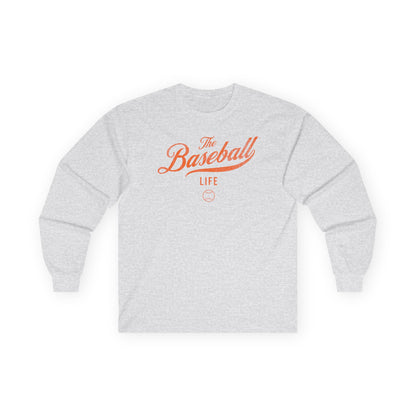 The Baseball Life Long Sleeve T-Shirt_Orange Print