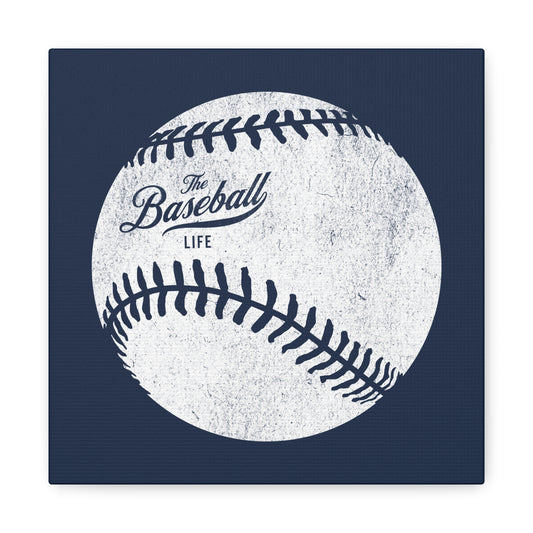 Weathered Baseball Wall Art Canvas_Navy