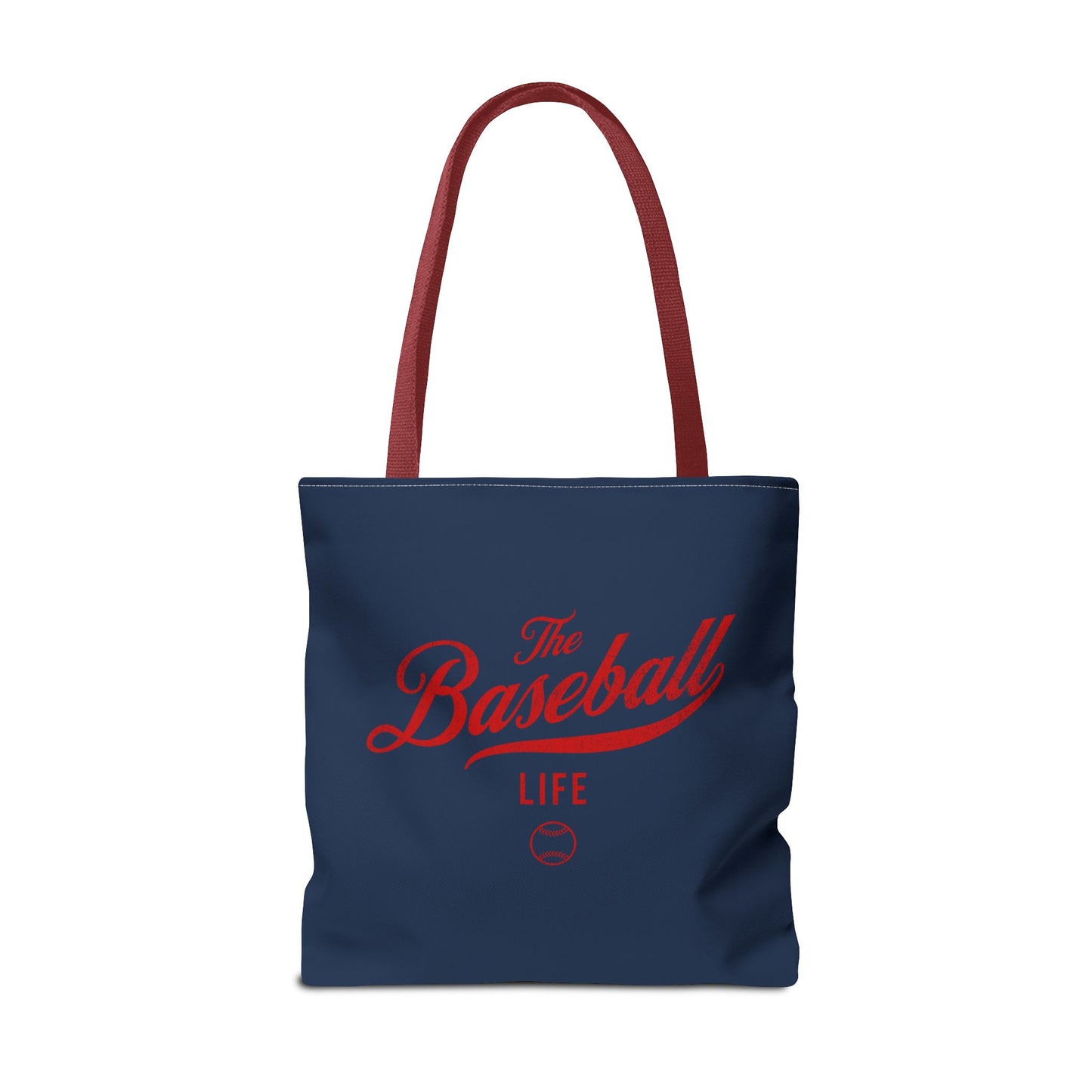 The Baseball Life Tote Bag_Navy w Red Print