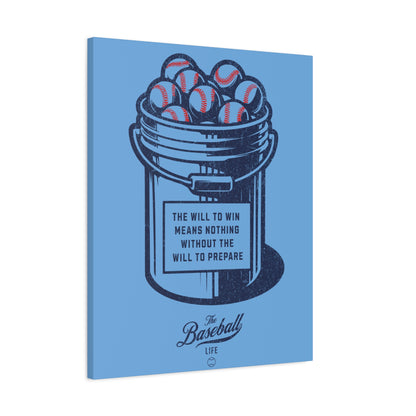 Bucket of Balls (The Will To Prepare) Wall Art Canvas_Carolina Blue Vertical