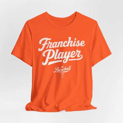 Franchise Player Baseball T-Shirt - White Print