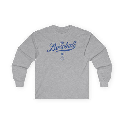The Baseball Life Long Sleeve T-Shirt_Royal Blue Print