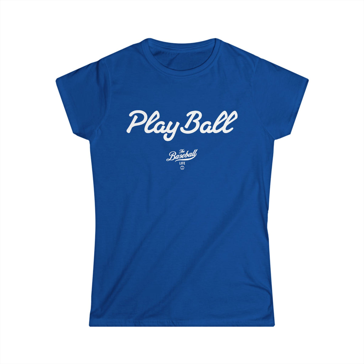 Play Ball Women's Baseball T-Shirt - White Print