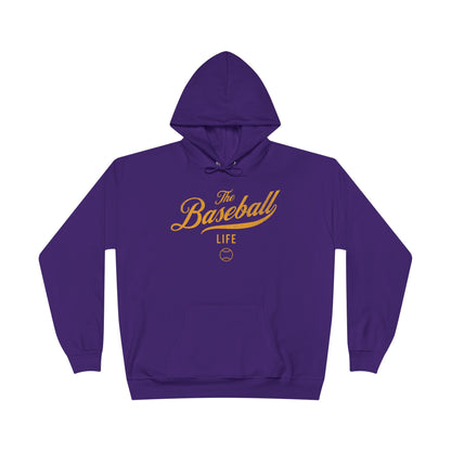 The Baseball Life Hoodie w/Grommets_Yellow Gold Print
