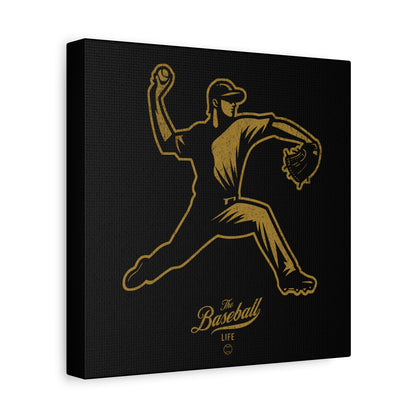 Pitcher Icon Wall Art Canvas_Black