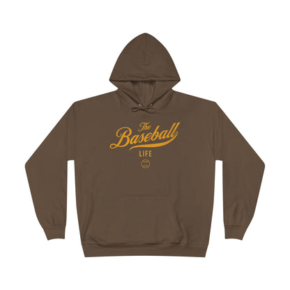 The Baseball Life Hoodie w/Grommets_Yellow Gold Print