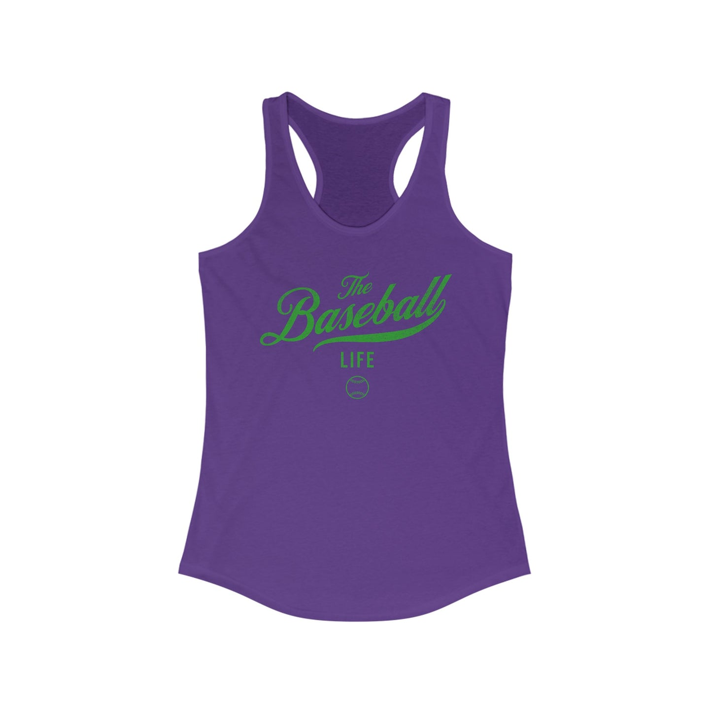 The Baseball Life Classic Script Tank_Green Print