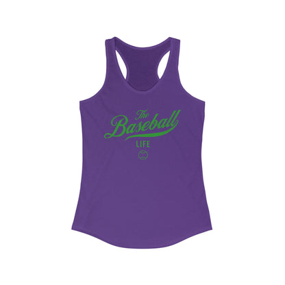 The Baseball Life Classic Script Tank_Green Print