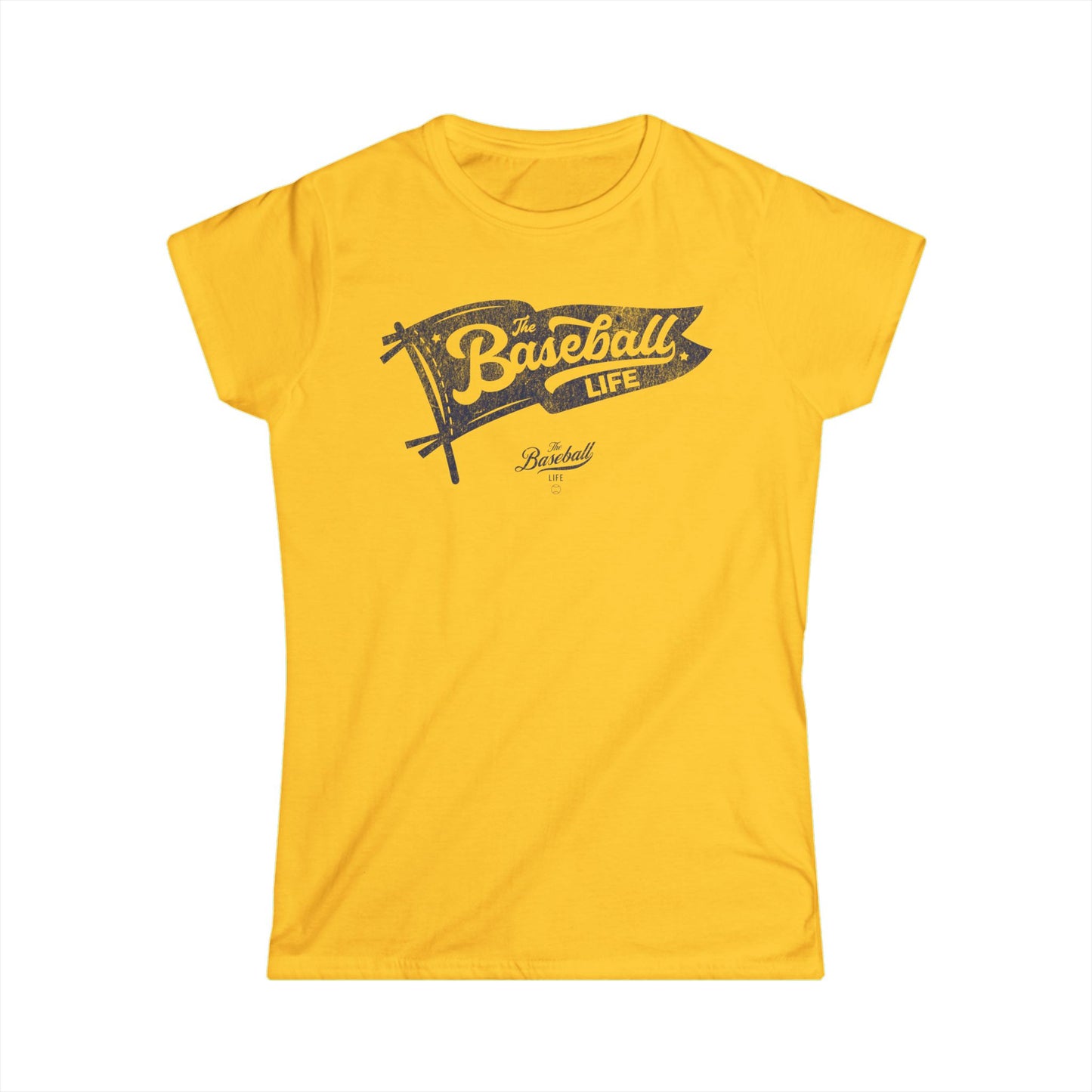 Women's Vintage Baseball Pennant T-Shirt - Navy Print