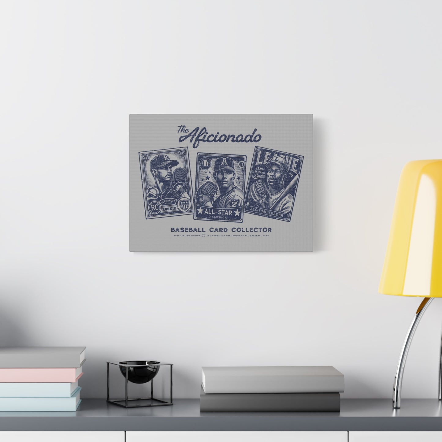 The Aficionado Baseball Card Collector Wall Art Canvas_Silver Gray