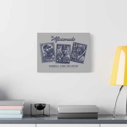 The Aficionado Baseball Card Collector Wall Art Canvas_Silver Gray