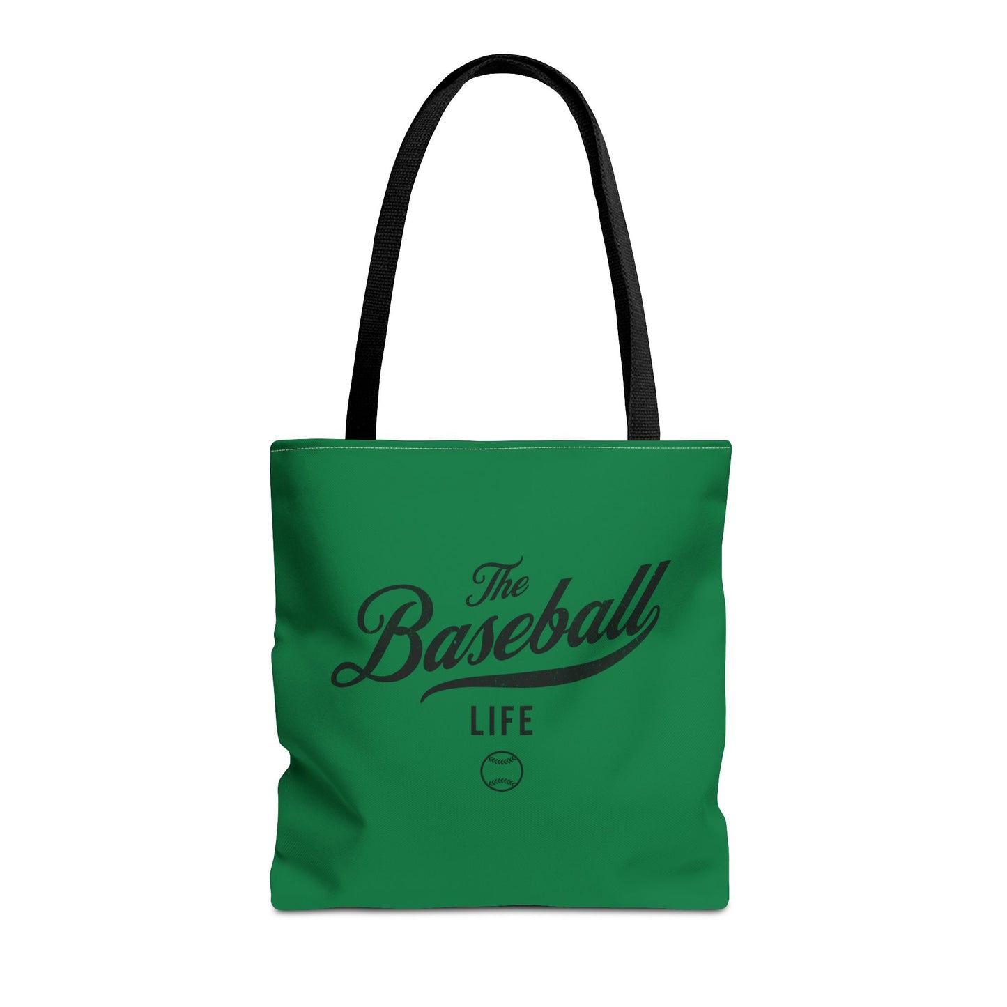 The Baseball Life Tote Bag_Green w Black Print