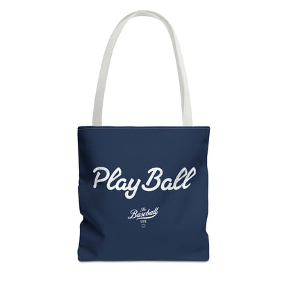 Play Ball Tote Bag_Navy with White Print
