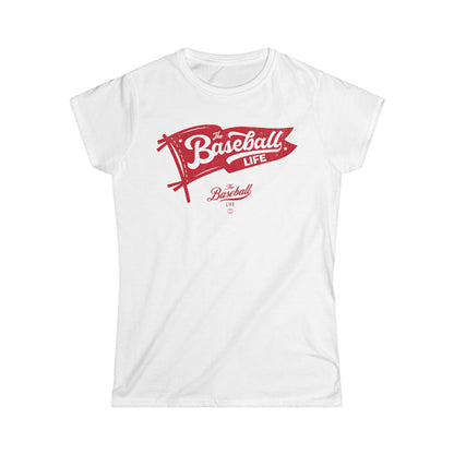Vintage Baseball Pennant Women's T-Shirt - Red Print