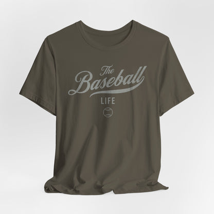 The Baseball Life Classic Script T-Shirt_Silver Gray Print