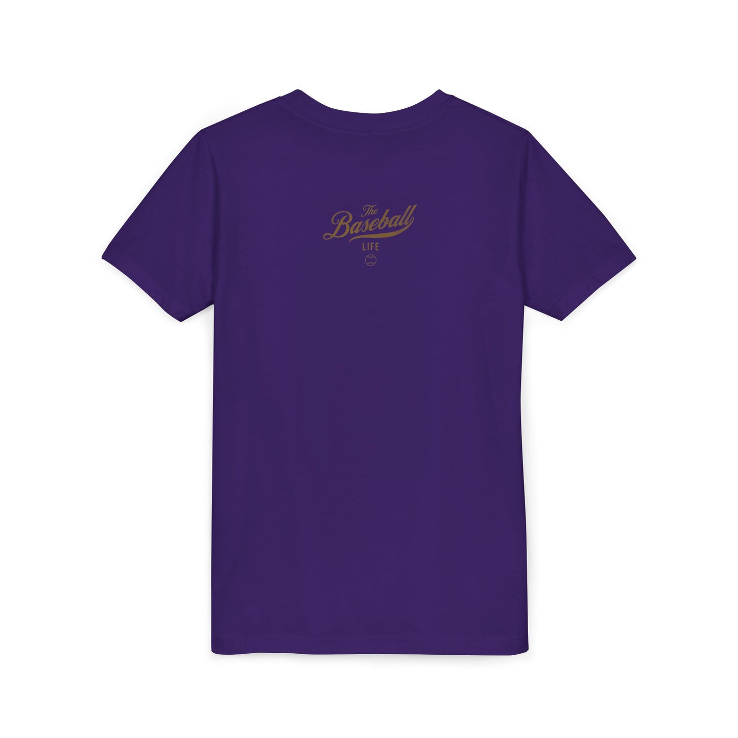 Youth The Baseball Life Classic Script T-Shirt_Old Gold Print