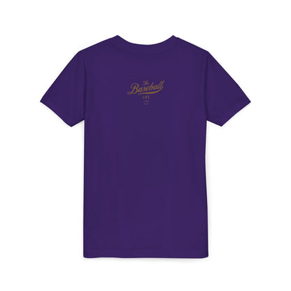 Youth The Baseball Life Classic Script T-Shirt_Old Gold Print