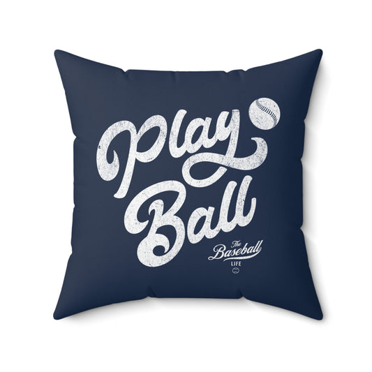 Accent Pillow_Play Ball Script_Navy