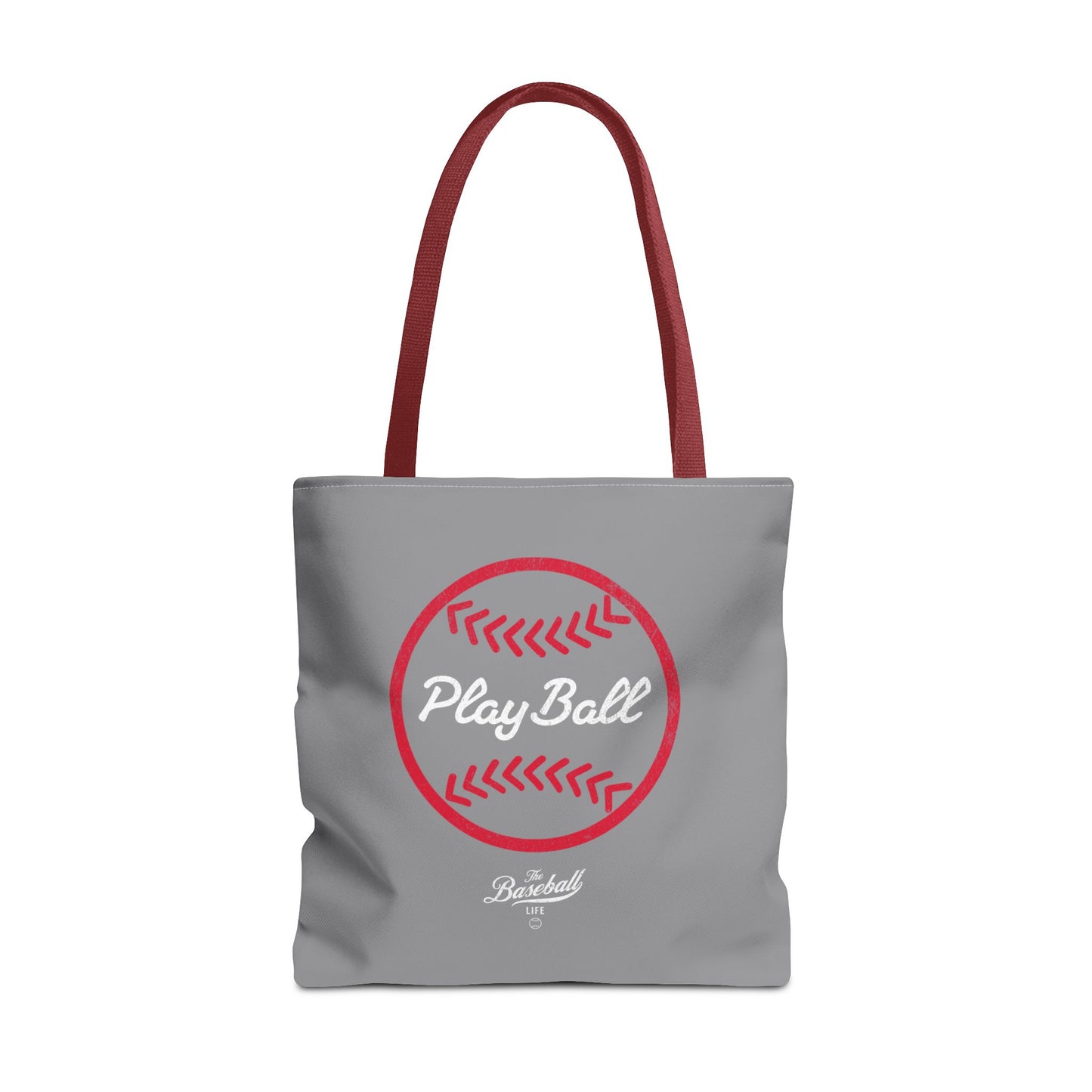 Baseball Icon Play Ball Tote Bag_Gray