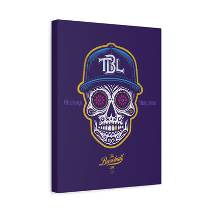 Beisbol Sugar Skull Series_Player 1 Wall Art Canvas_Purple