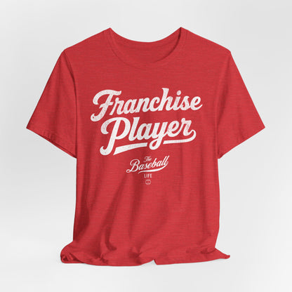 Franchise Player Baseball T-Shirt - White Print