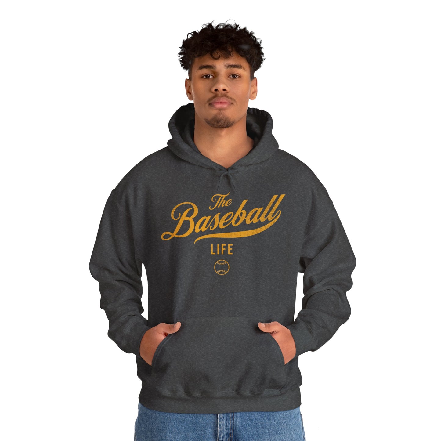 The Baseball Life Hoodie_Yellow Gold Print