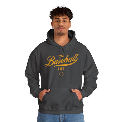 The Baseball Life Hoodie_Yellow Gold Print