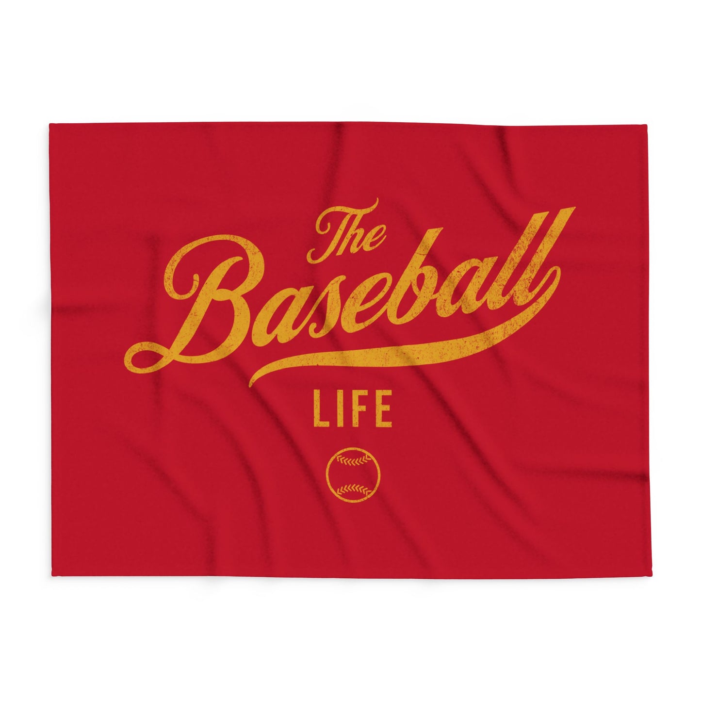 Fleece Blanket_Red w Yellow Gold Print