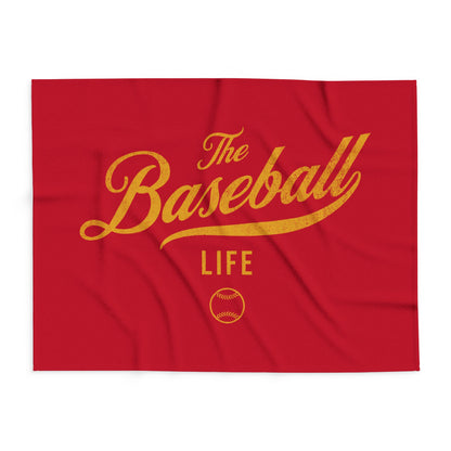 Fleece Blanket_Red w Yellow Gold Print