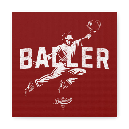 Baller Wall Art Canvas_Cardinal Red