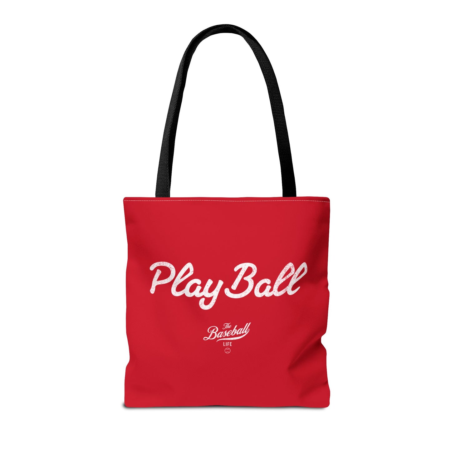 Play Ball Tote Bag_Red with White Print