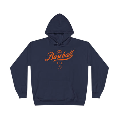 The Baseball Life Hoodie w/Grommets_Orange Print